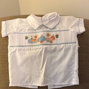 White Embroidered Baby Shirt
